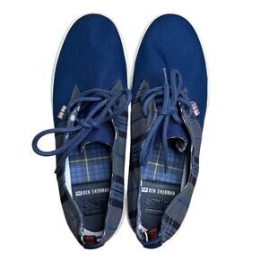 Ben Sherman Men's Oxford Sneaker Shoe Blue Stripe Lace Up Size 11